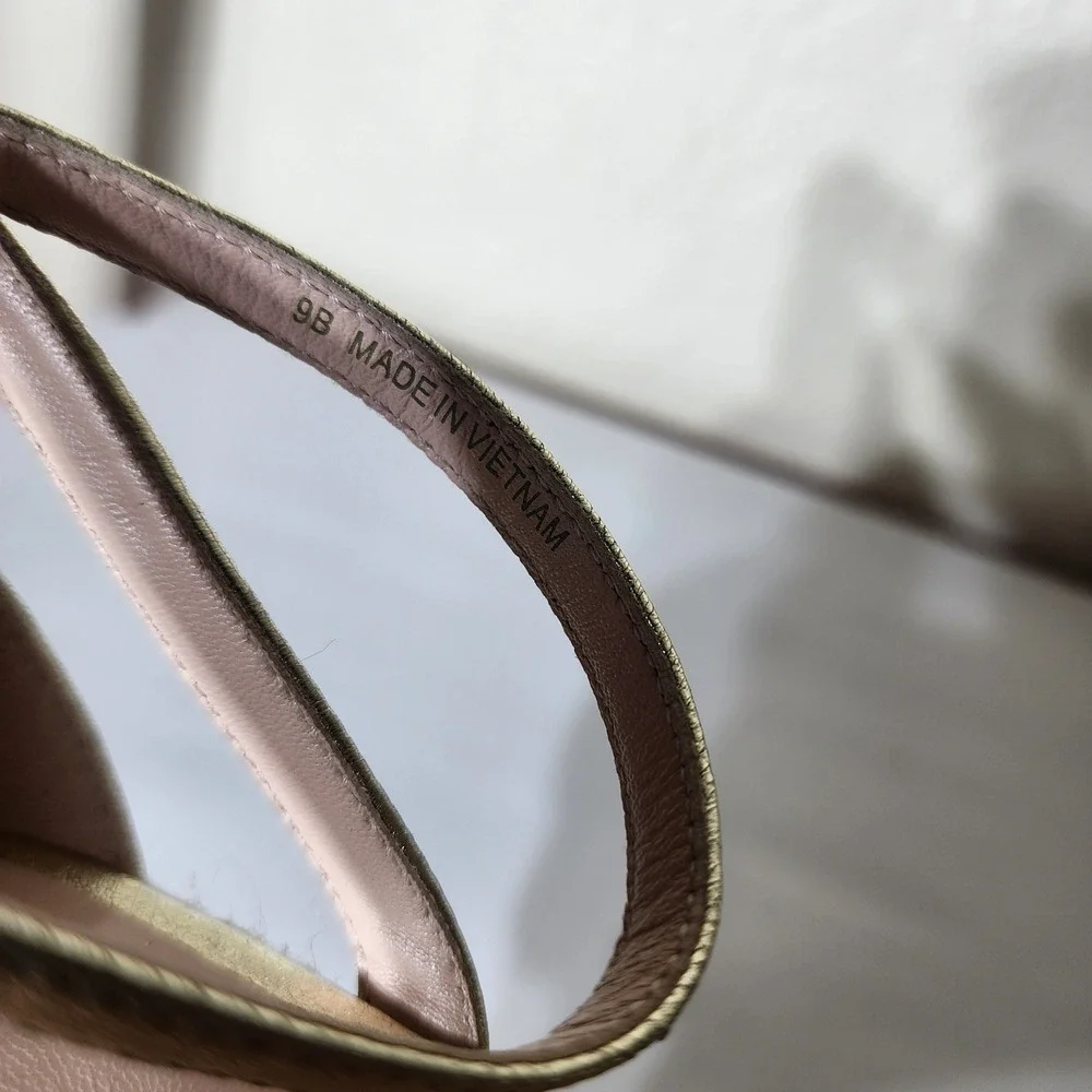 Kate Spade New York Gold Metallic Bow Espadrille Wedge Sandals Womens 9